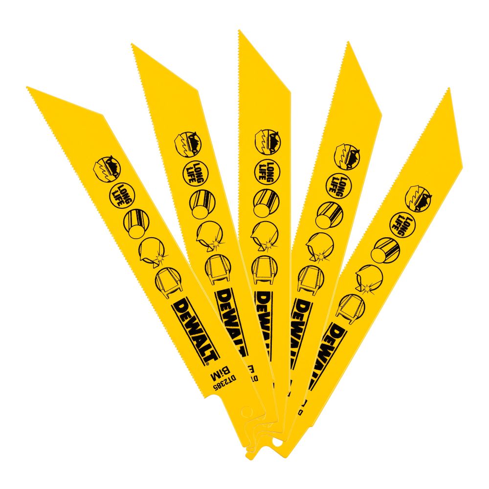 Полотно для сабельной пилы DEWALT DT2385, по металлу, 5 шт. (DT2385-QZ)