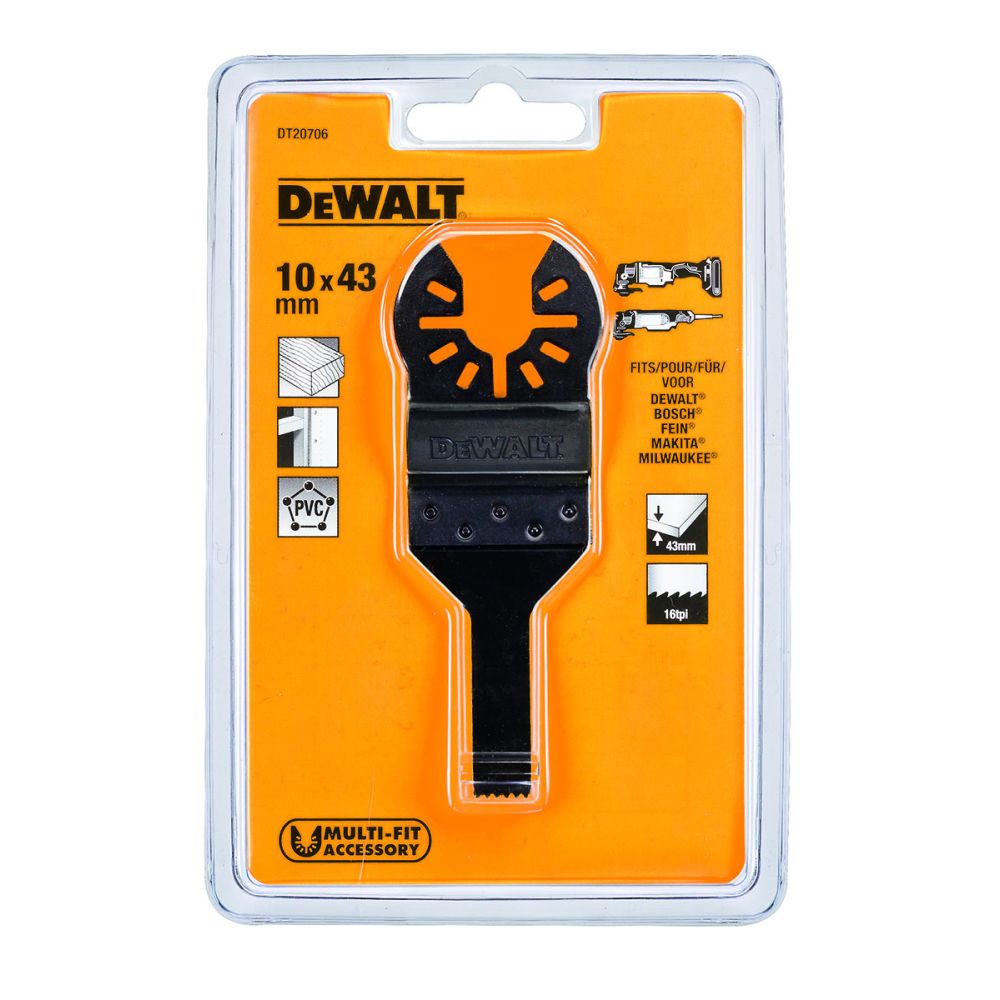 Погружное пильное полотно по дереву для многофункционального инструмента DEWALT DT20706, 43 x 10 мм