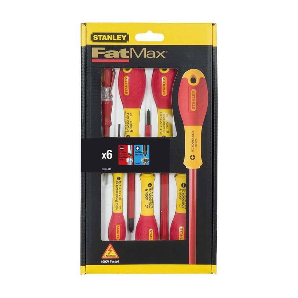 Набор из 6 отверток электрика FatMax STANLEY 0-65-443