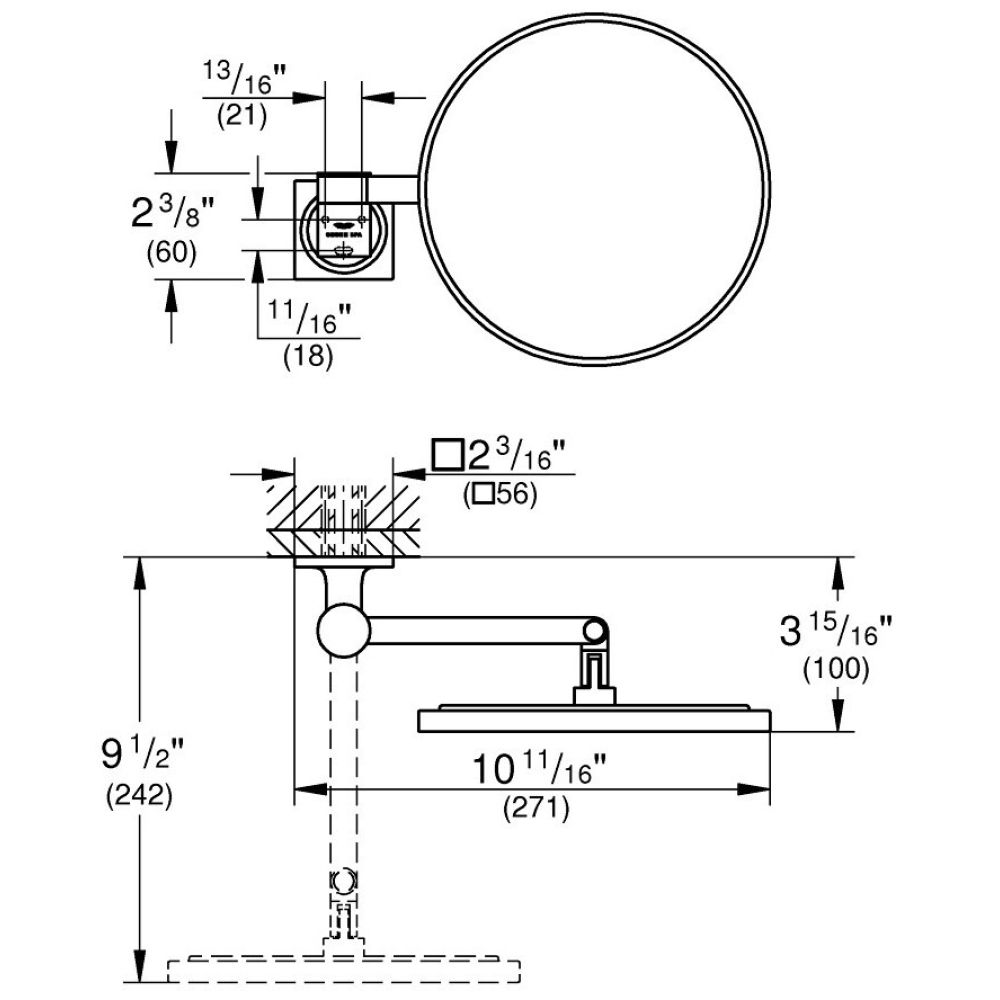 Зеркало с увеличением GROHE Allure, теплый закат матовый (40967DL1)