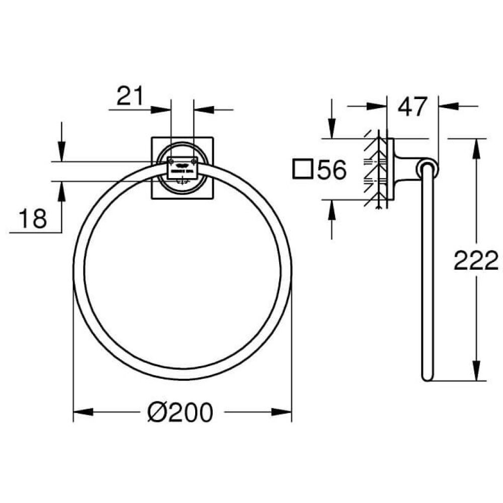 Кольцо для полотенца GROHE Allure, хром (40339001)