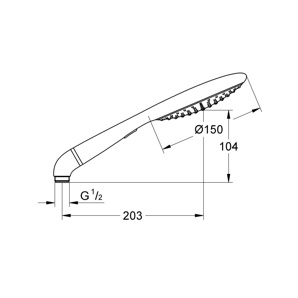 Душевой гарнитур GROHE Rainshower Solo 150, 2 режима струи, душевая штанга 900 мм, хром (27273001)