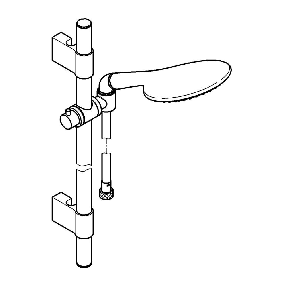 Душевой гарнитур GROHE Rainshower Solo 150, 2 режима струи, душевая штанга 900 мм, хром (27273001)