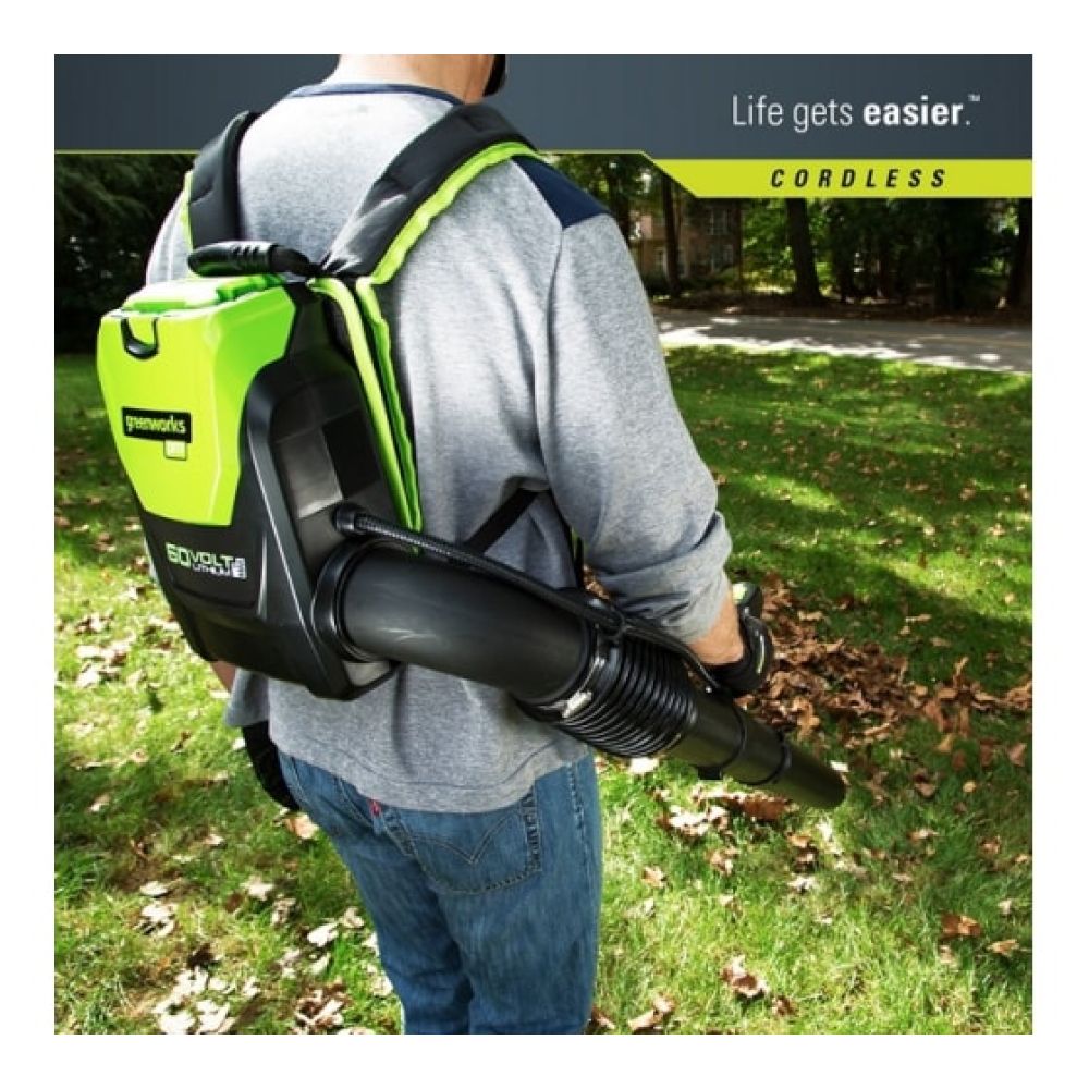 Ранцевый воздуходув, аккумуляторный Greenworks, 60V, бесщеточный, без АКБ и ЗУ, 2402307