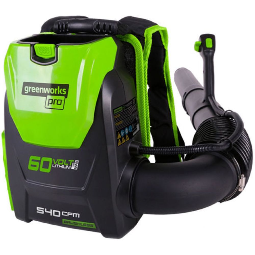 Ранцевый воздуходув, аккумуляторный Greenworks, 60V, бесщеточный, без АКБ и ЗУ, 2402307