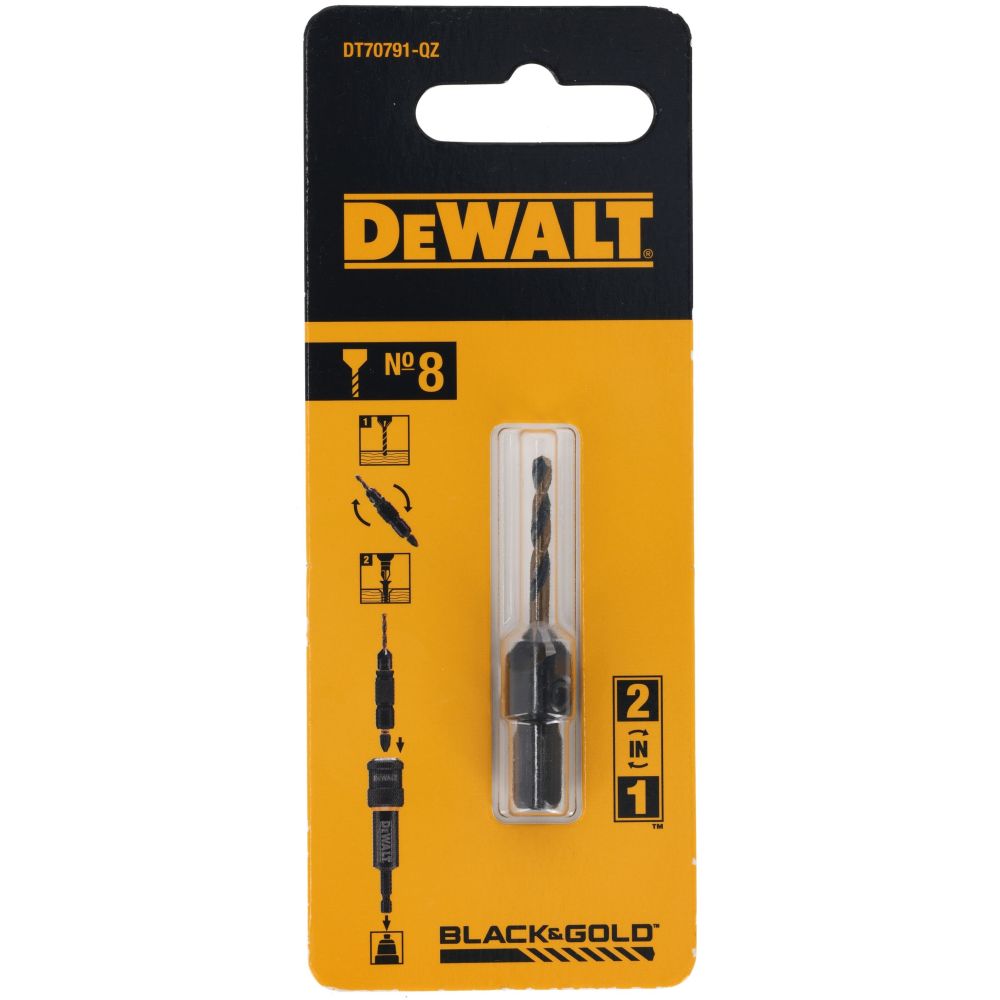 Пилотное сверло с зенкером DEWALT DT70791, №8, 2.77 мм (DT70791-QZ)