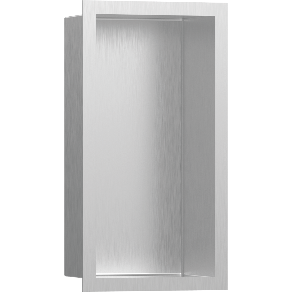 Настенный короб hansgrohe XtraStoris Individual с цветом корпуса под сталь и дизайнерской рамой, 30х15х10 см 56094800, под сталь
