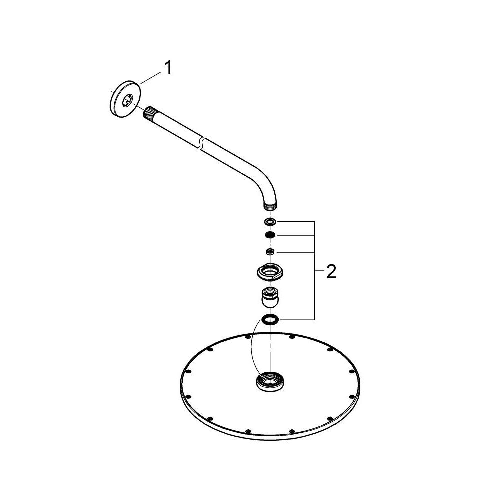 Верхний душ GROHE Rainshower Cosmopolitan Metal 310, 8 л/мин, 1 режим, 380 мм, хром (26066000)