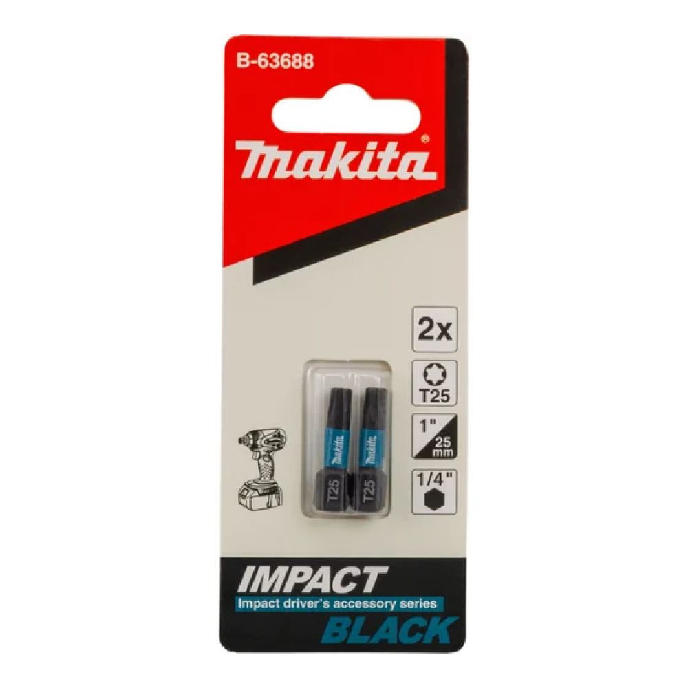 Бита Makita T25, 25 мм, хвостовик 1/4", 2 шт. (B-63688)