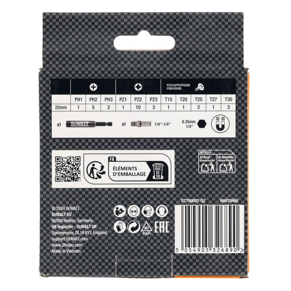 Набор бит DEWALT McLaren Limited Edition DT70900T, PH/PZ/Torx, 25 мм, 32 шт., в кейсе (DT70900T-QZ)