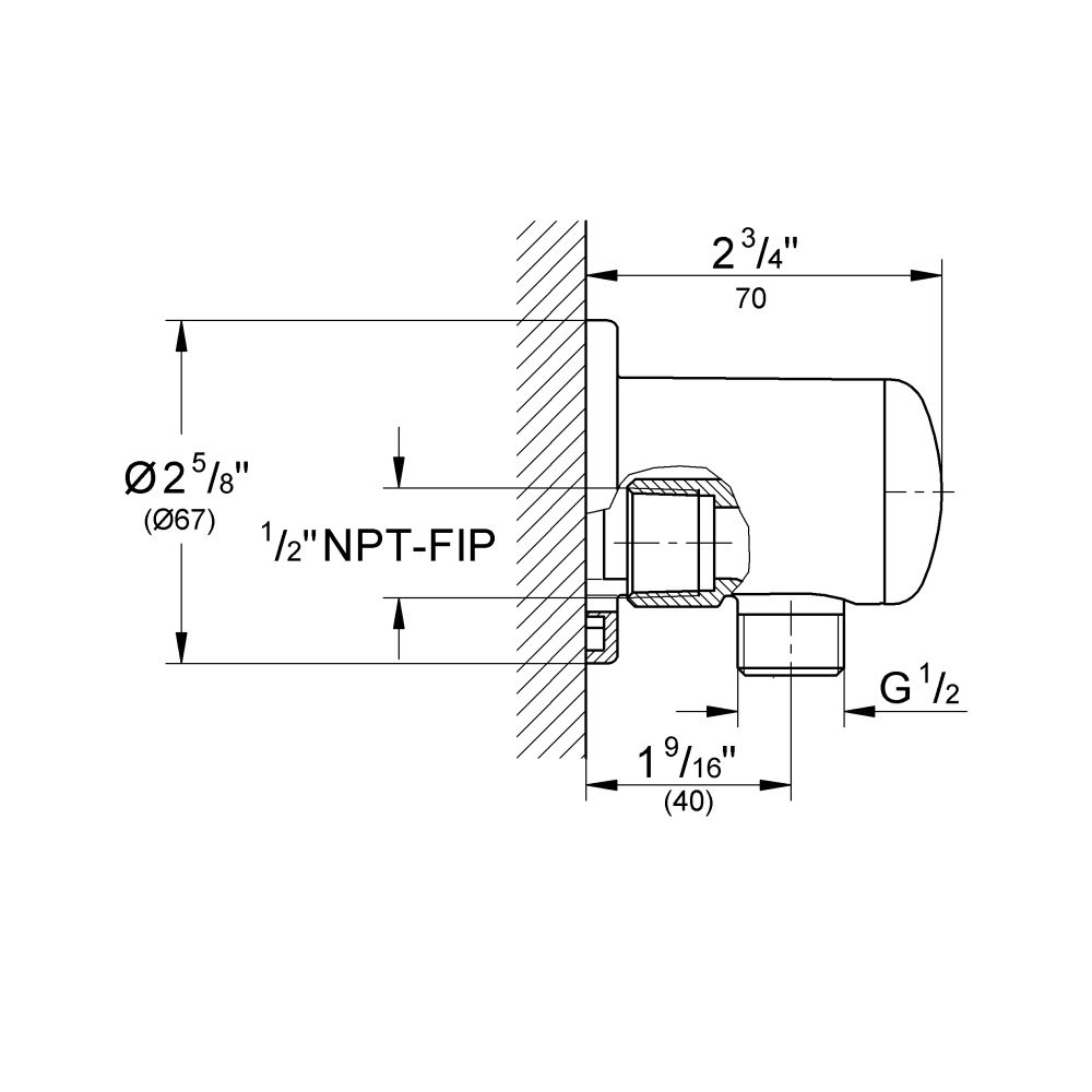 Подключение для душевого шланга GROHE Relexa, хром (28672000)