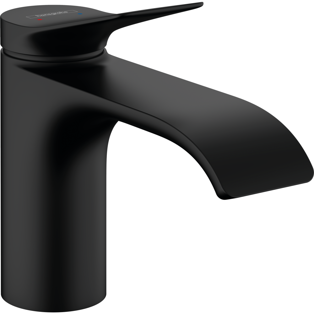 Смеситель для раковины hansgrohe Vivenis 80 со сливным гарнитуром 75010670, матовый черный