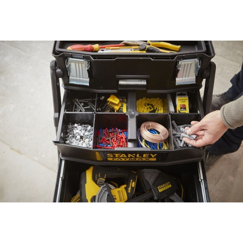 Ящик инструментальный с колесами Fatmax Mobile Work Station с органайзерами раздвижной пластмассовый STANLEY 1-94-210