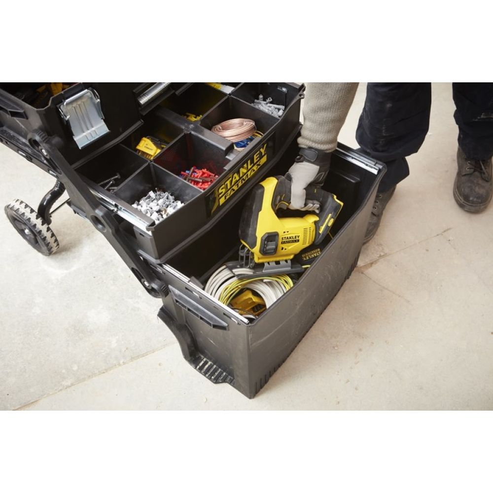 Ящик инструментальный с колесами Fatmax Mobile Work Station с органайзерами раздвижной пластмассовый STANLEY 1-94-210