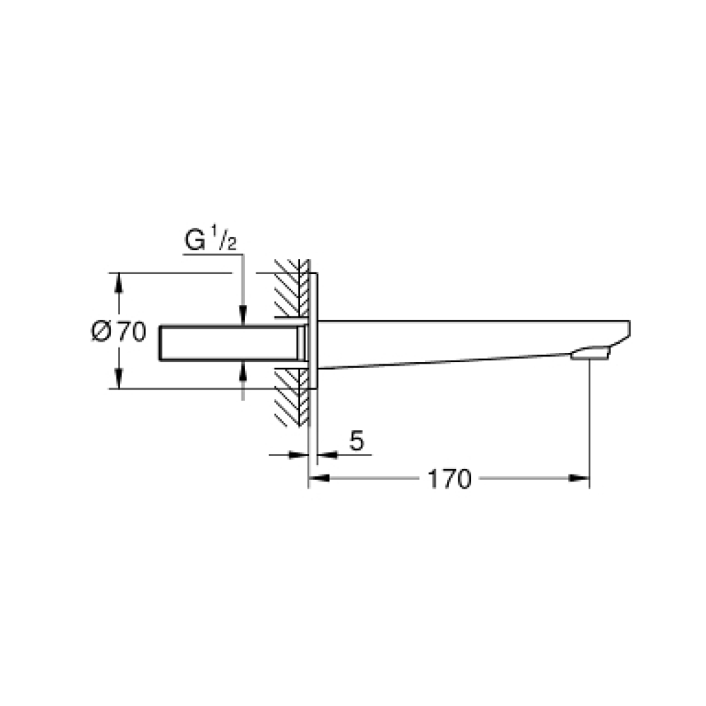 Излив для ванны GROHE Lineare, хром (13383001)