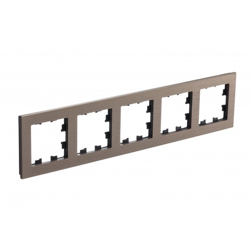 Рамка 5-постовая универсальная Systeme Electric (Schneider Electric) AtlasDesign Nature, металл латунь ATN312205