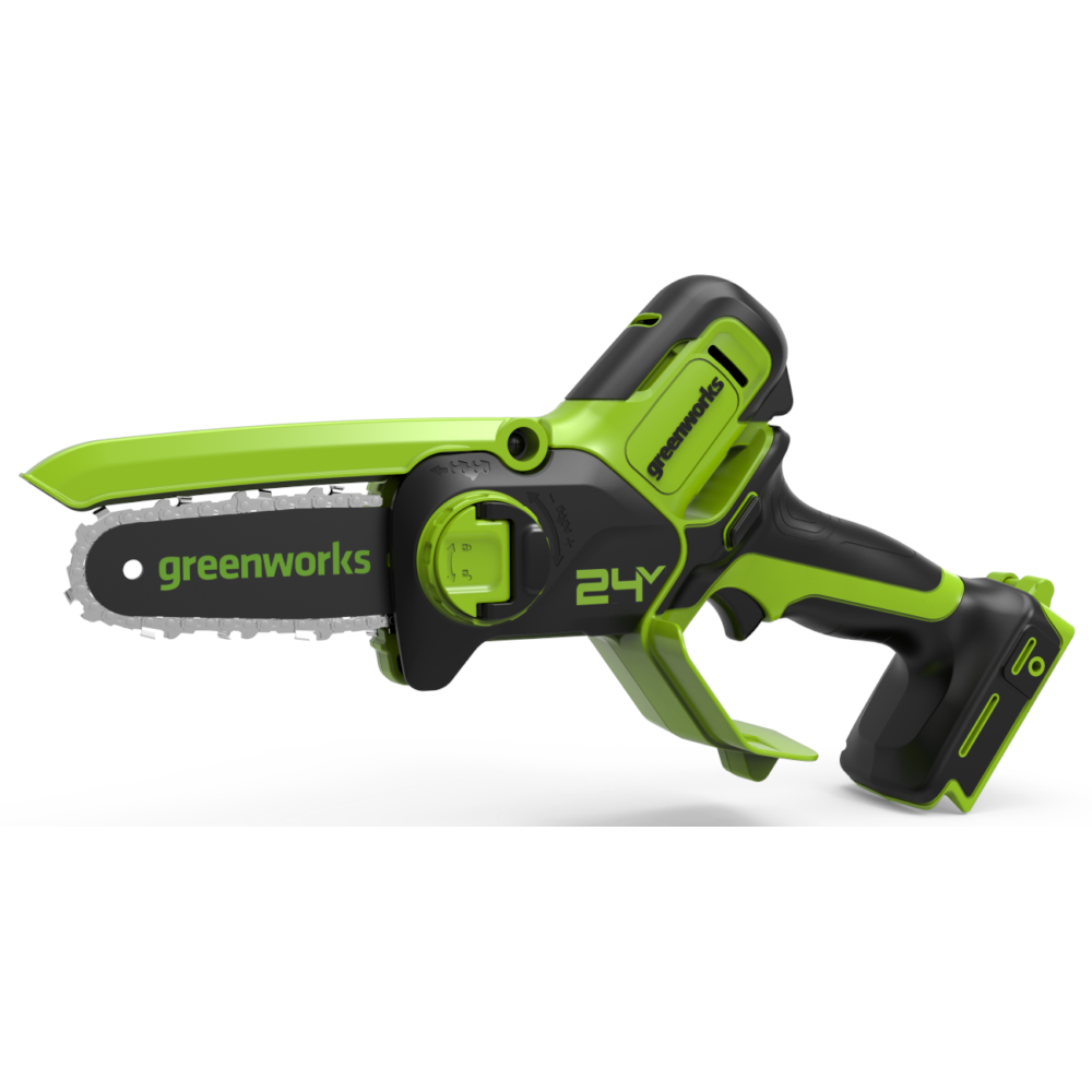 Цепная мини пила аккумуляторная Greenworks, 24V, 10 см, без АКБ и ЗУ, 2008207