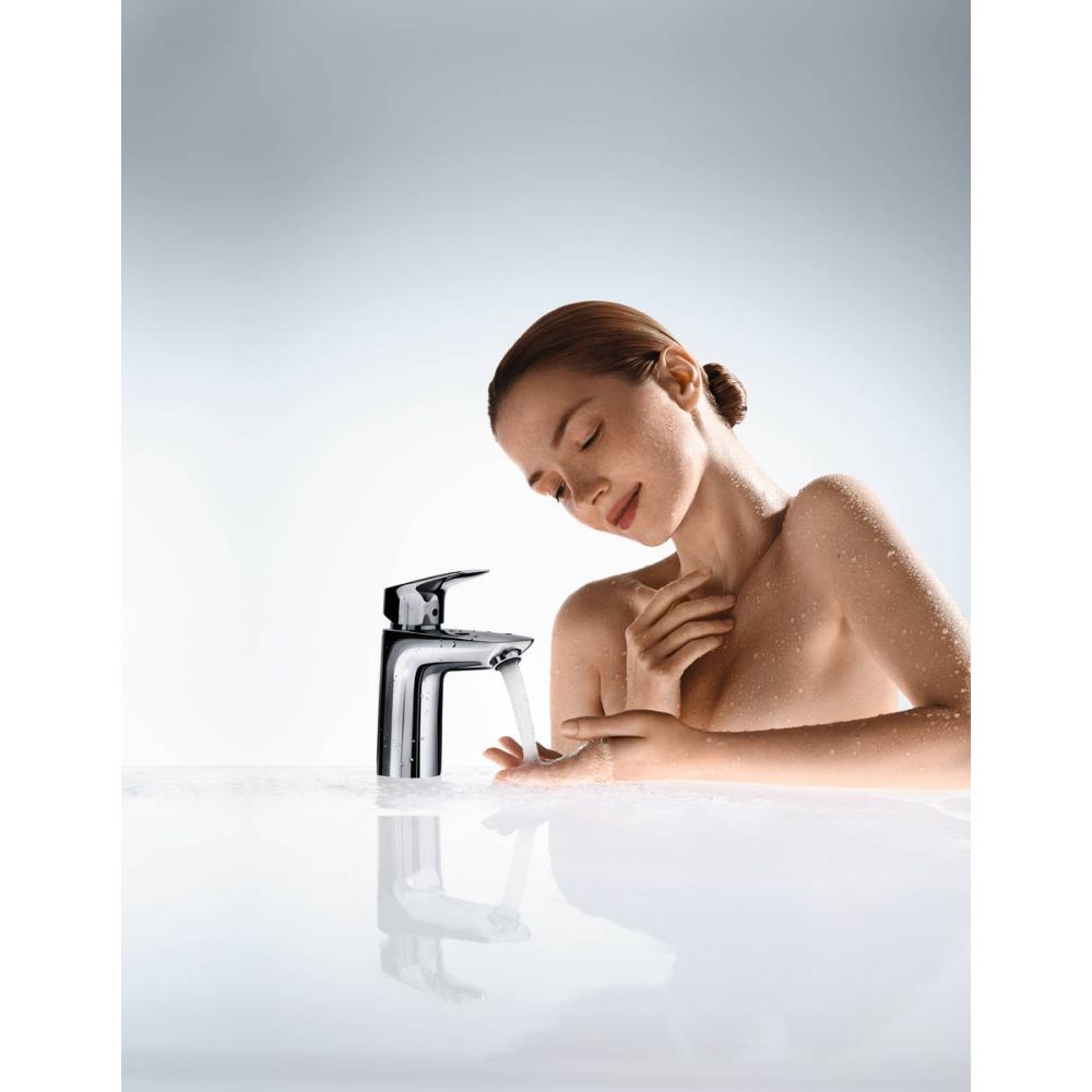 Смеситель для раковины hansgrohe Logis 100 CoolStart, со сливным гарнитуром 71102000, хром