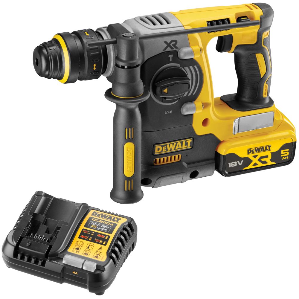 Аккумуляторный перфоратор DEWALT DCH273P1, 18 В, 2.1 Дж, 4600 уд/мин, с АКБ 5 Ач и ЗУ (DCH273P1N-XJ)