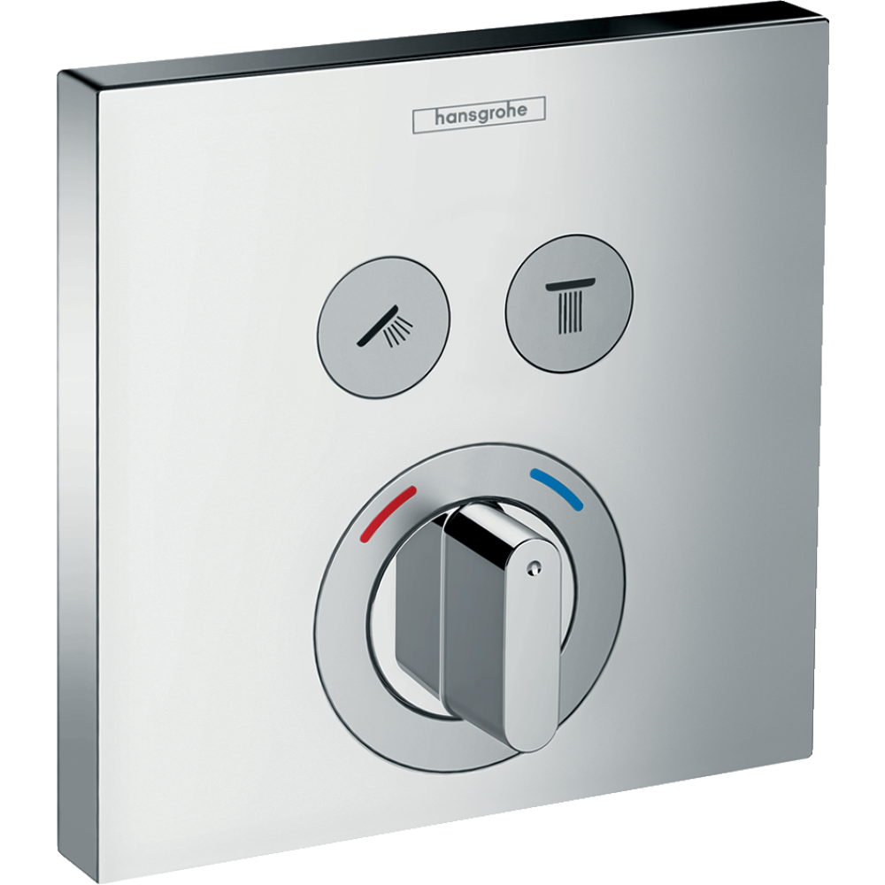 Внешняя часть смесителя для душа hansgrohe ShowerSelect S скрытого монтажа, на 2 потребителя 15768000, хром