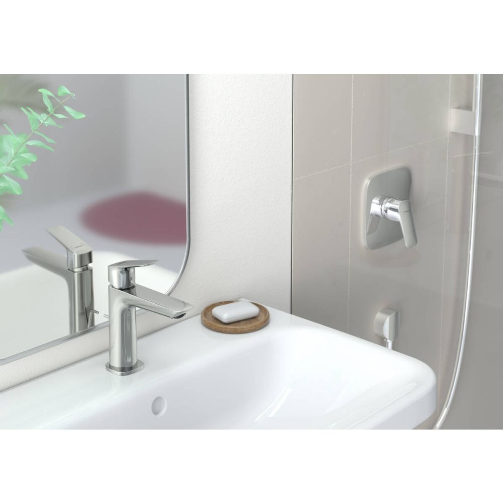 Смеситель для раковины hansgrohe Logis 110 Fine, со сливным клапаном Push-Open 71252000, хром