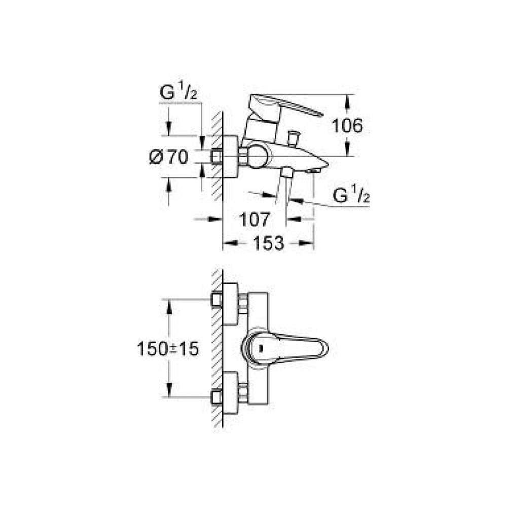 Душевая система GROHE Vitalio Start System 180 Flex со смесителем для ванны (NSB0153)