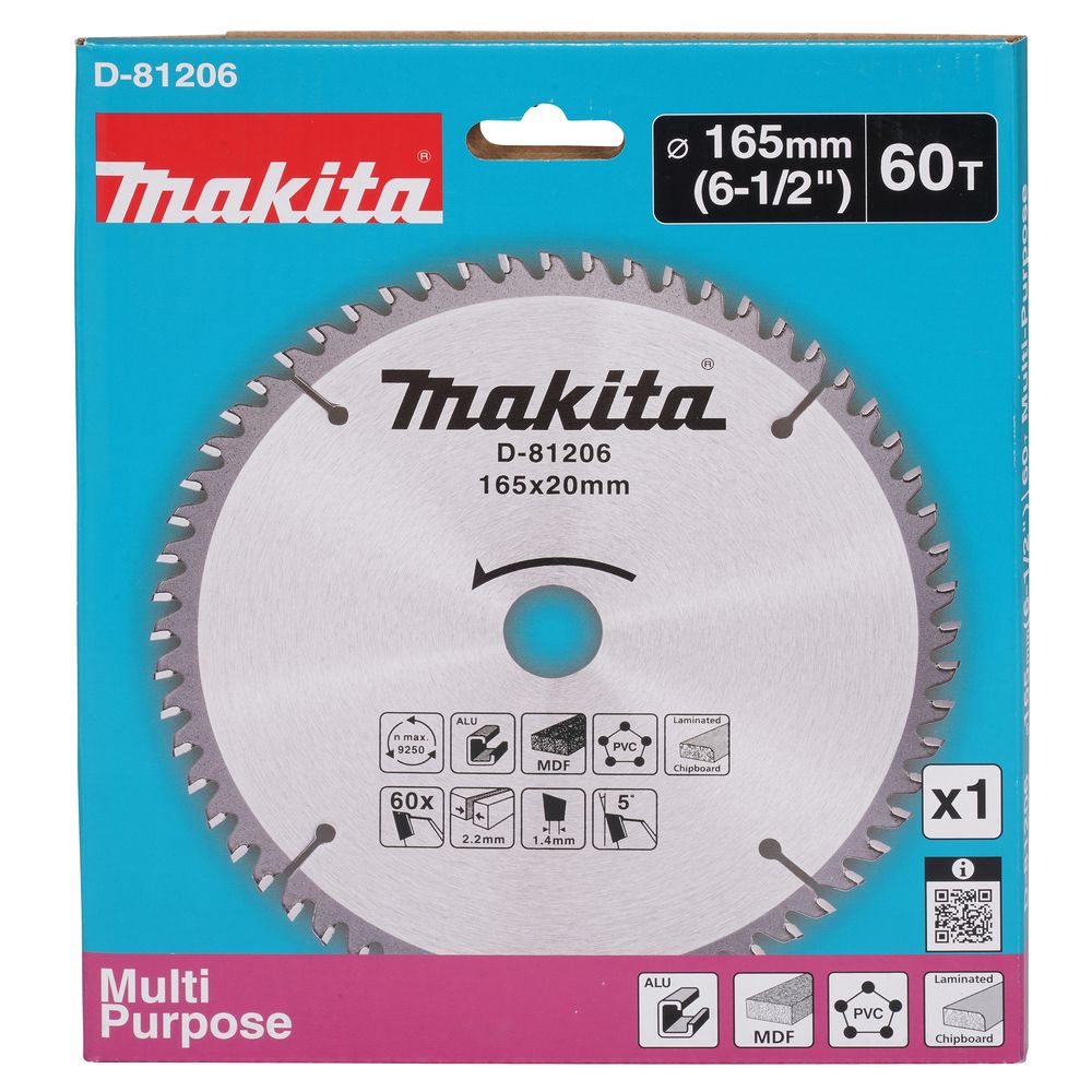 Диск пильный Makita STANDARD, 165х20х2.2 мм, 1 шт. (D-81206)
