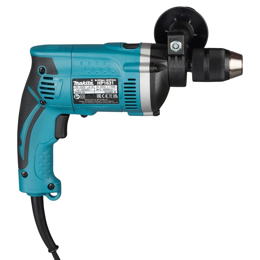 Ударная дрель Makita HP1631K, 710 Вт, 3200 об/мин, 48000 уд/мин