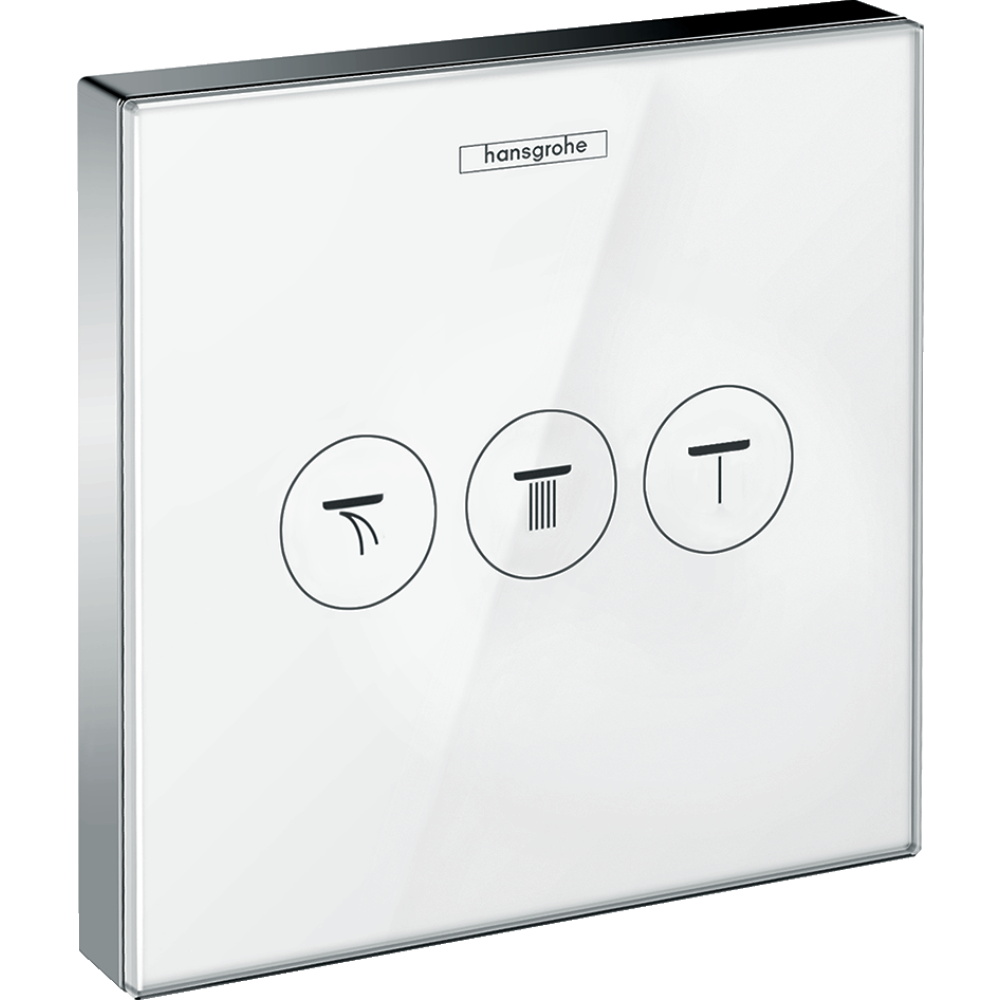 Переключатель потоков для душа hansgrohe ShowerSelect Glass на 3 потребителя 15736400, белый/хром