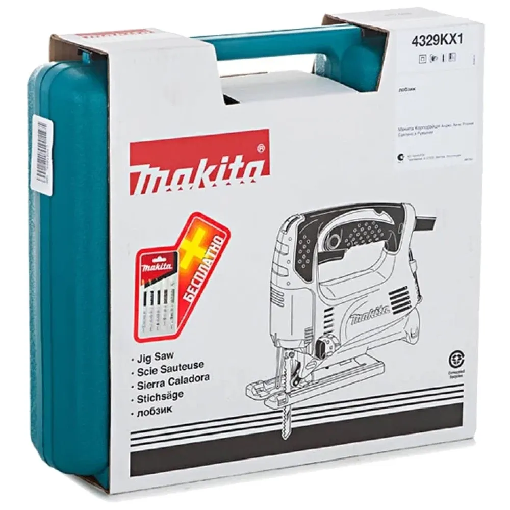 Лобзик Makita 4329KX1, 450 Вт, 3100 ход/мин, 18 мм