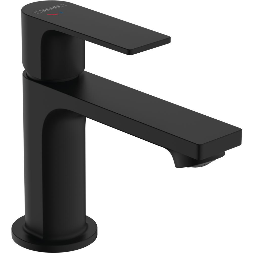 Смеситель для раковины hansgrohe Rebris E 80 CoolStart, без сливного гарнитура 72554670, матовый черный