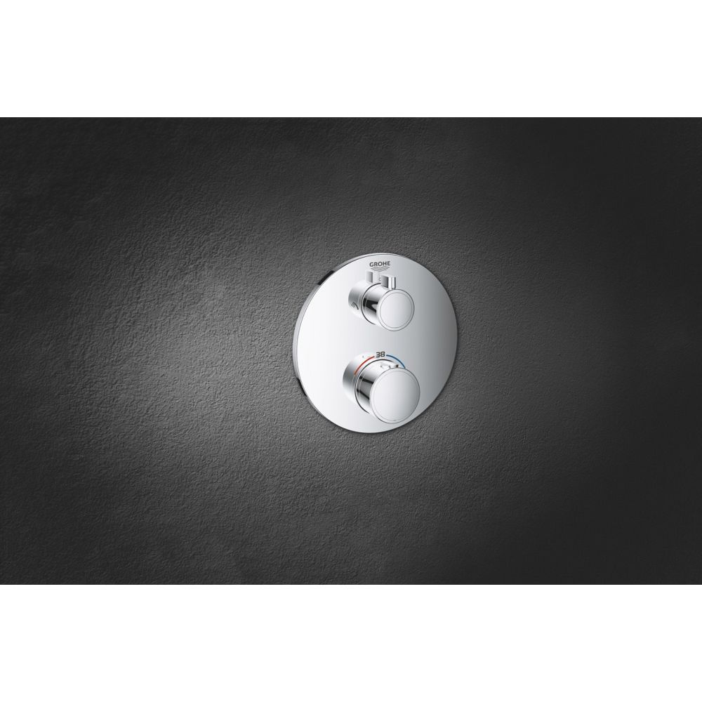 Внешняя часть термостата для душа GROHE Grohtherm на 2 потребителя, круглая, хром (24076000)