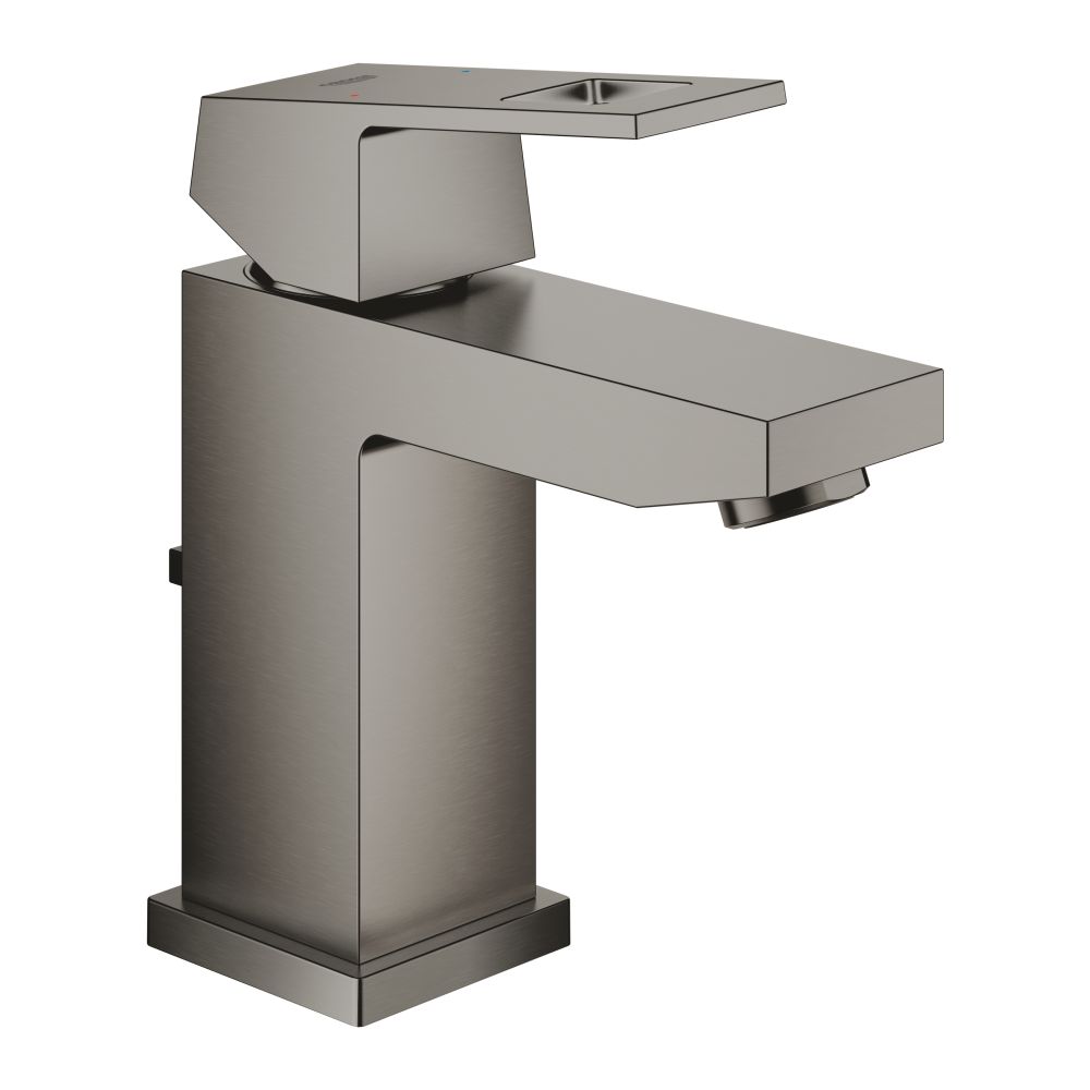 Смеситель для раковины GROHE Eurocube с донным клапаном, темный графит матовый (23127AL0)