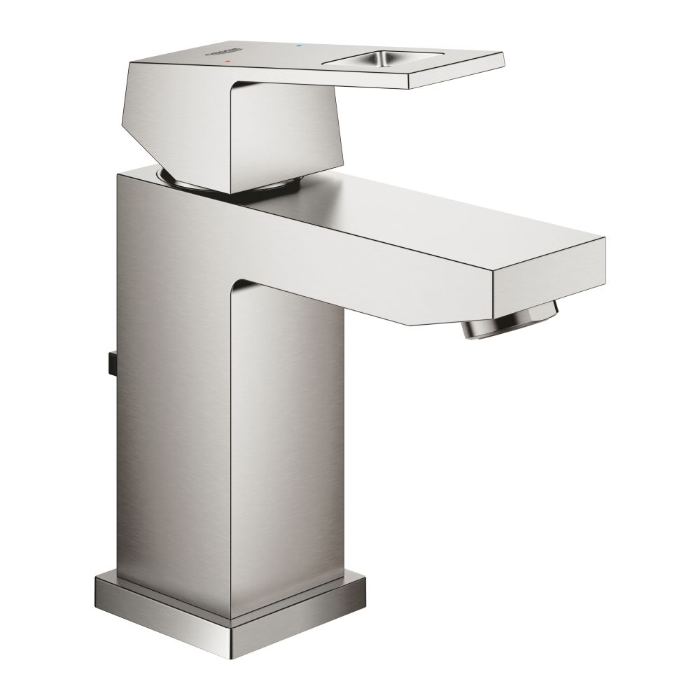 Смеситель для раковины GROHE Eurocube с донным клапаном, суперсталь (23127DC0)