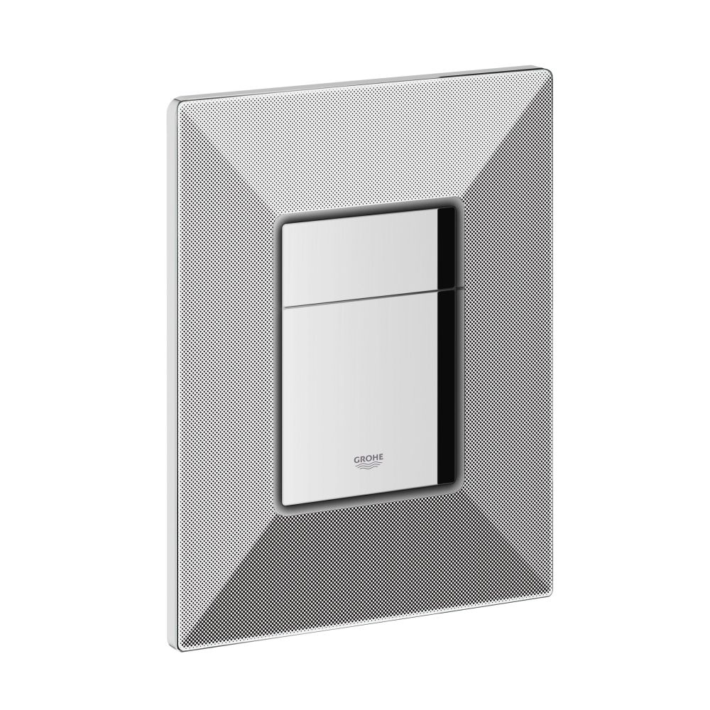 Панель смыва для унитаза GROHE Skate Cosmopolitan Print, 3 режима, хром/черная графика (38859XG0)