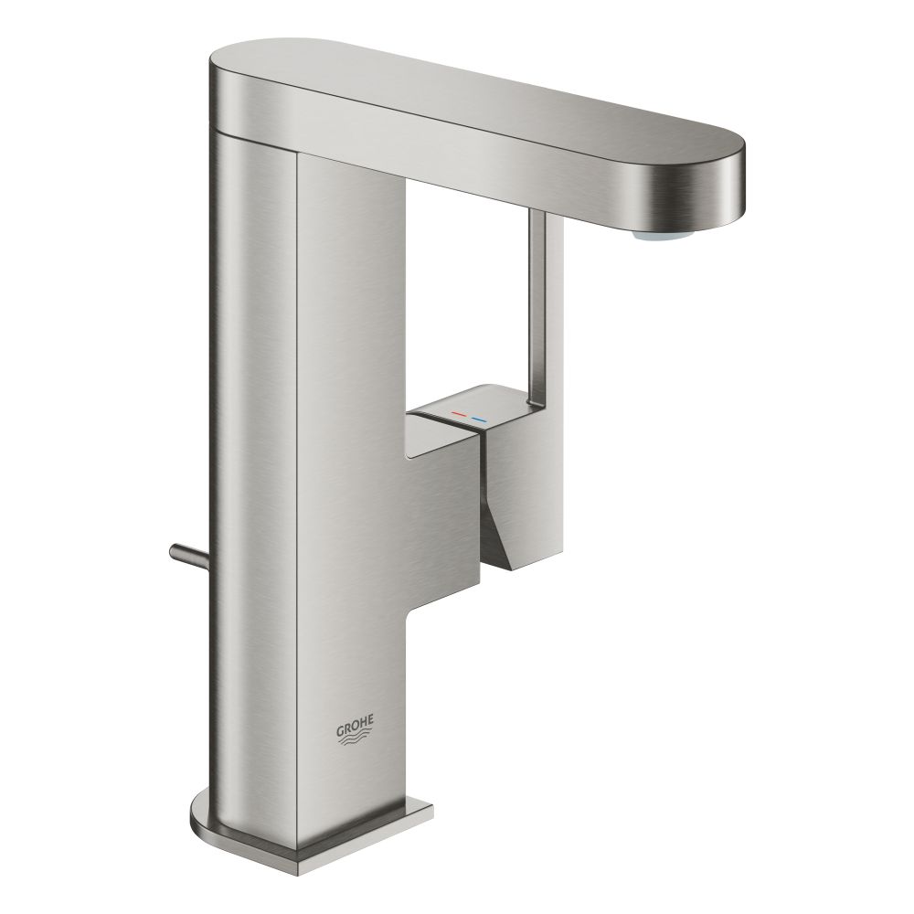 Смеситель для раковины GROHE Plus с донным клапаном, M-Size, суперсталь (23871DC3)