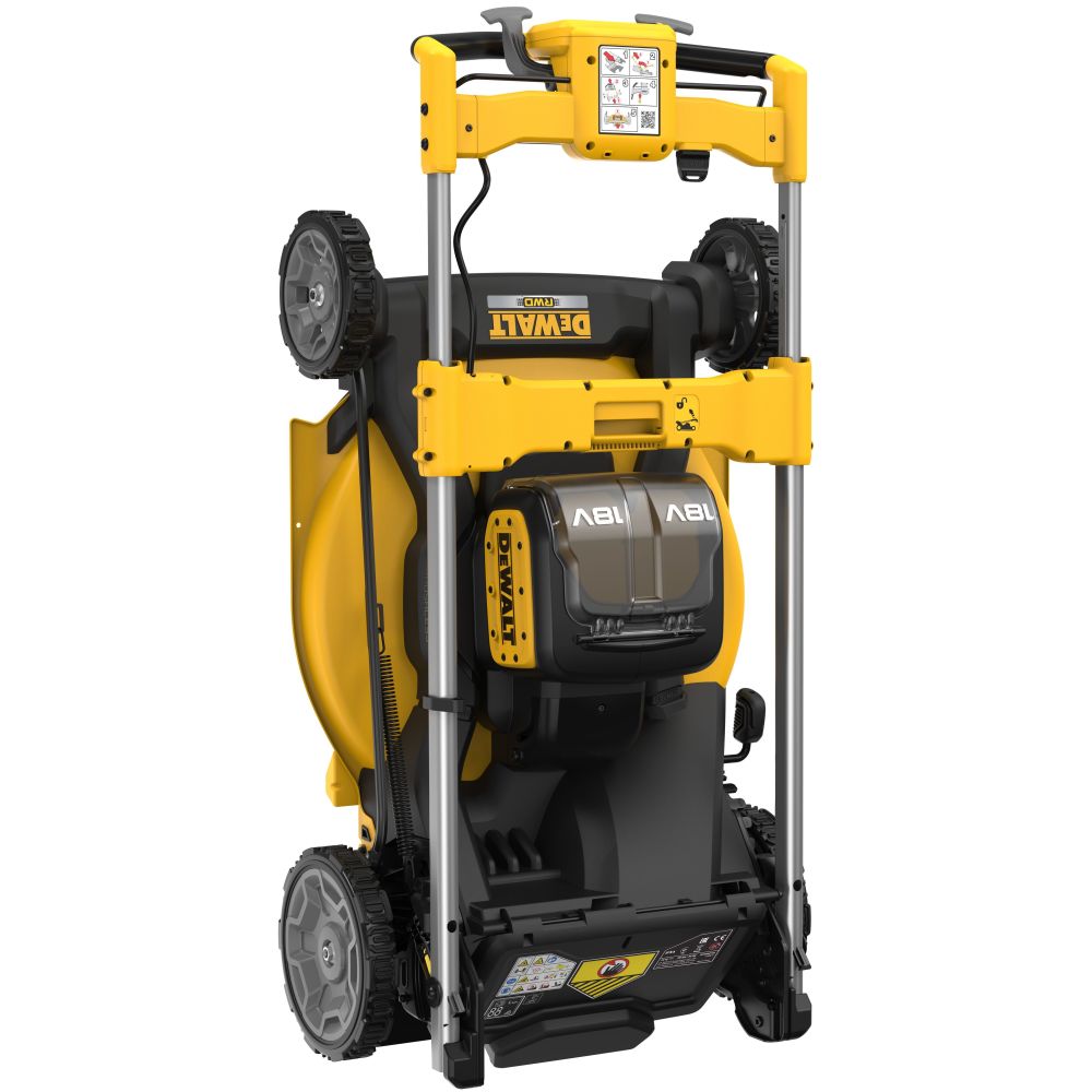 Аккумуляторная газонокосилка DEWALT DCMWSP156W2, 2х18 В, 2800 об/мин, 67 л, с 2 АКБ 8 Ач и ЗУ (DCMWSP156W2-QW)