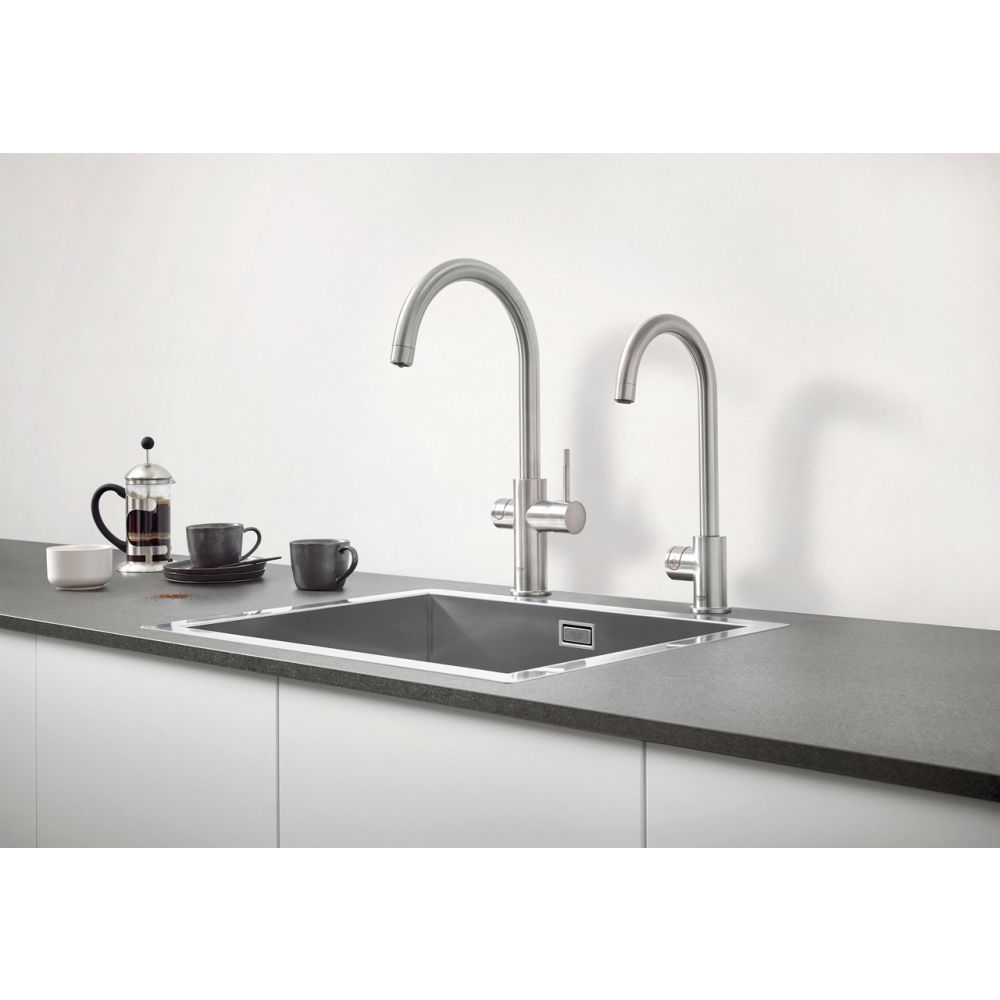 Смеситель для кухни GROHE Red Mono и бойлер Red M-size, суперсталь (30085DC1)