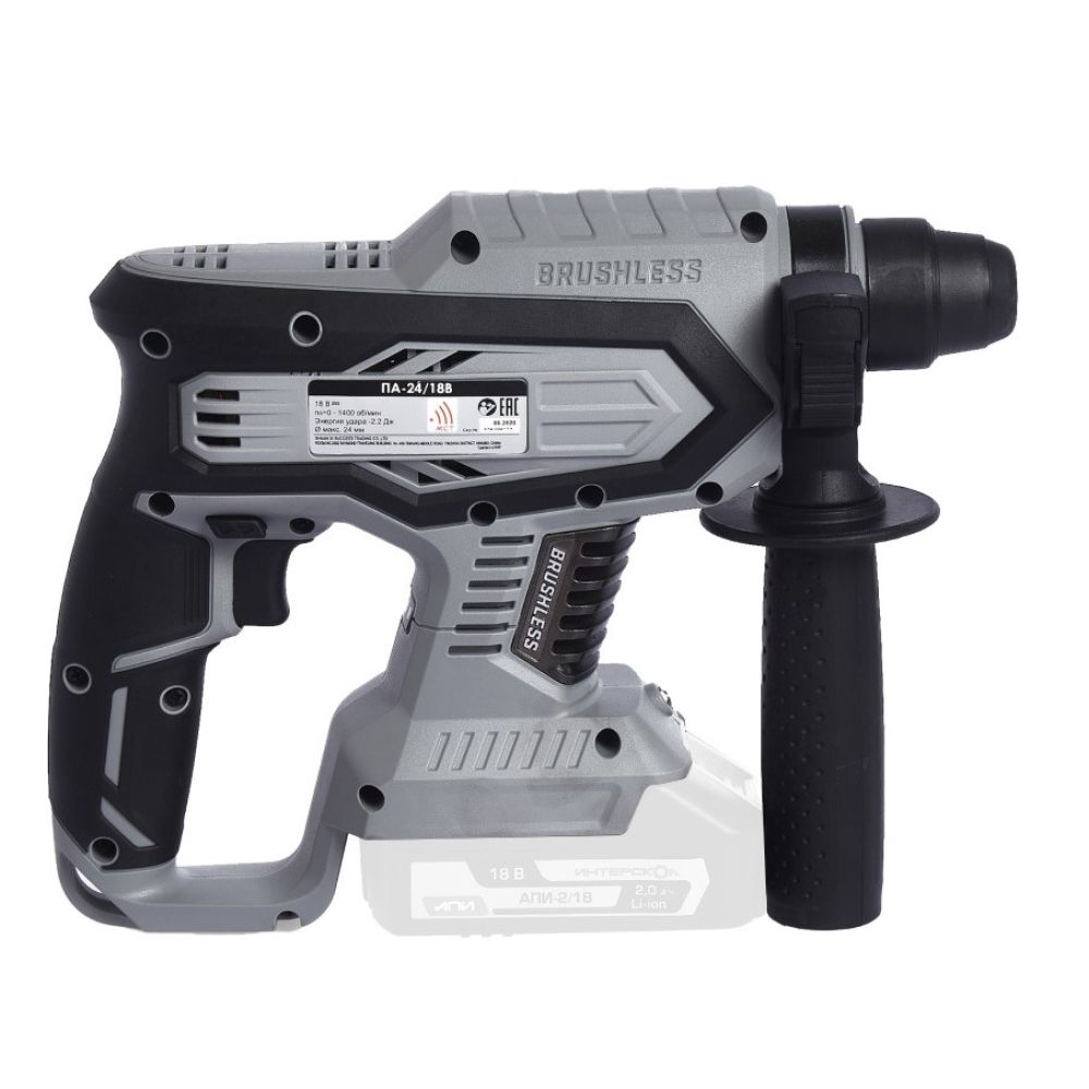 Аккумуляторный перфоратор ИНТЕРСКОЛ ПА-24/18В, 18 В, 2.2 Дж, 5300 уд/мин, с АКБ 2 Ач и ЗУ, в кейсе (579.0.0.70-B2C)