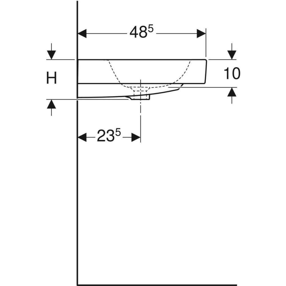 Раковина Geberit Icon 90 см, белый, 124090000