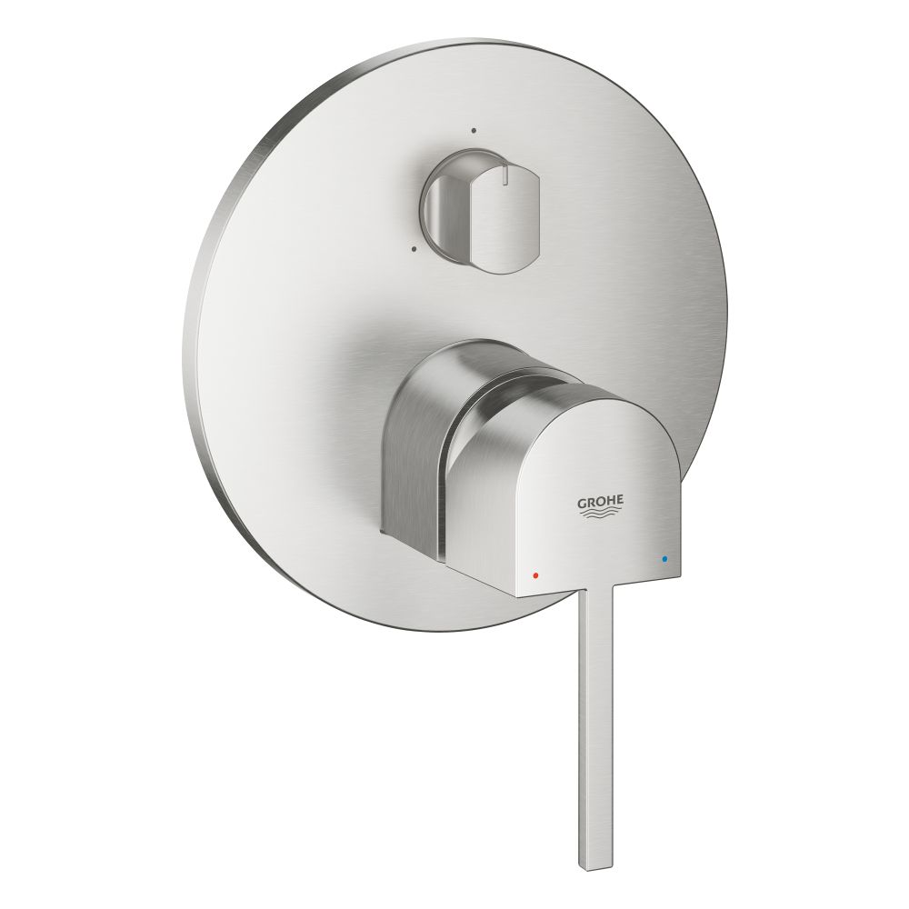 Внешняя часть смесителя для ванны GROHE Plus с переключателем на 3 положения, суперсталь (24093DC3)