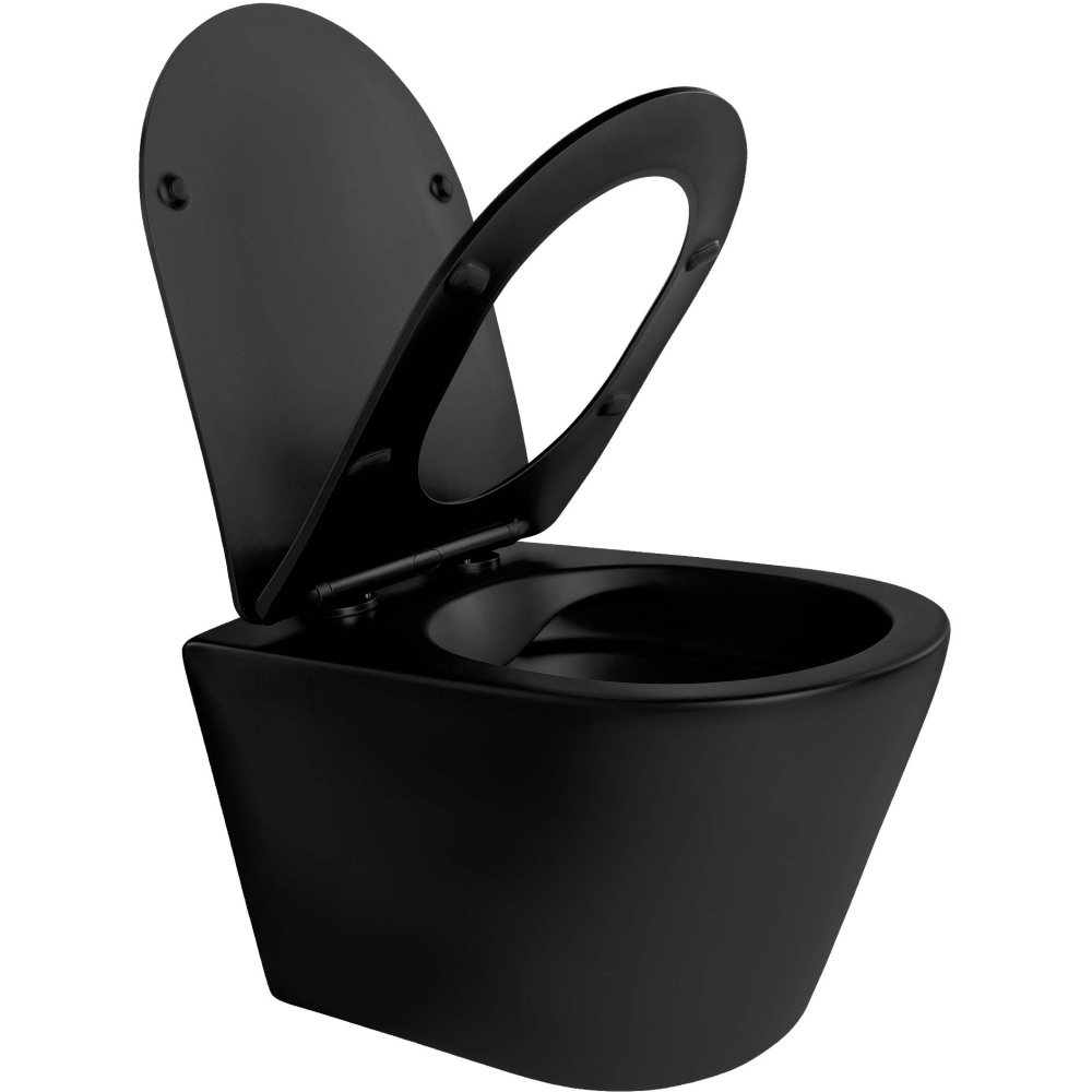Унитаз Aquatek ВЕГА подвесной с сиденьем с микролифтом, матовый черный AQ1905-MB