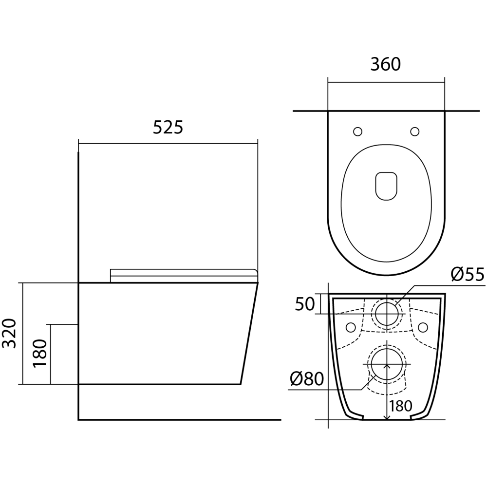 Унитаз Aquatek ВЕГА подвесной с сиденьем с микролифтом, матовый черный AQ1905-MB