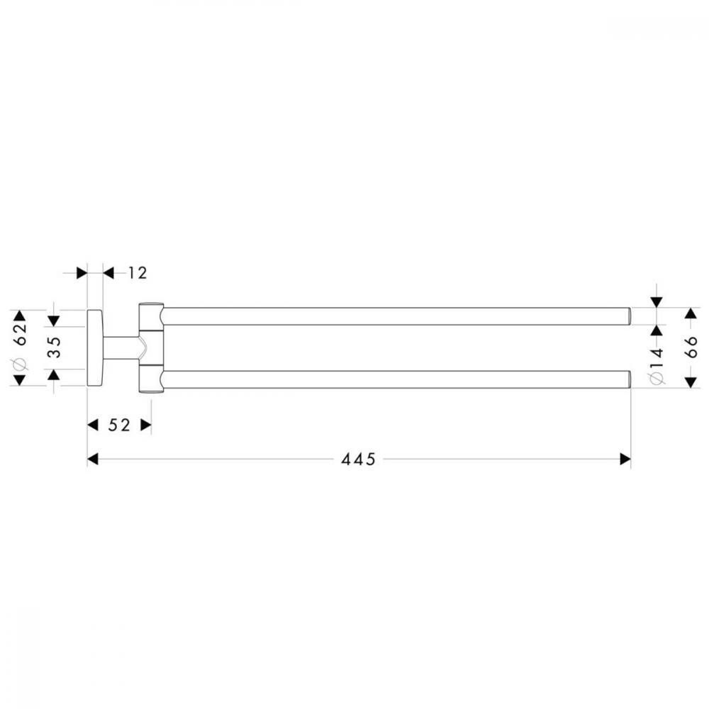 Держатель для полотенец hansgrohe Logis двойной, поворотный 40512820, шлифованный никель