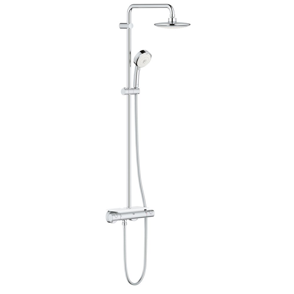 Душевая система GROHE Euphoria 190 с термостатическим смесителем и полочкой, хром (26249000)