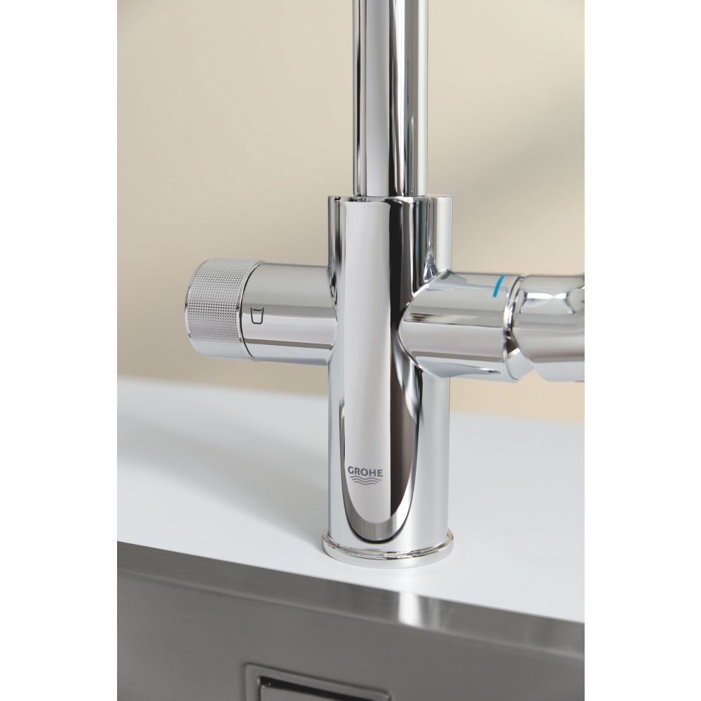 Смеситель для кухонной мойки GROHE Blue Pure BauCurve с функцией фильтрации, без фильтра в комплекте, хром (30580000)