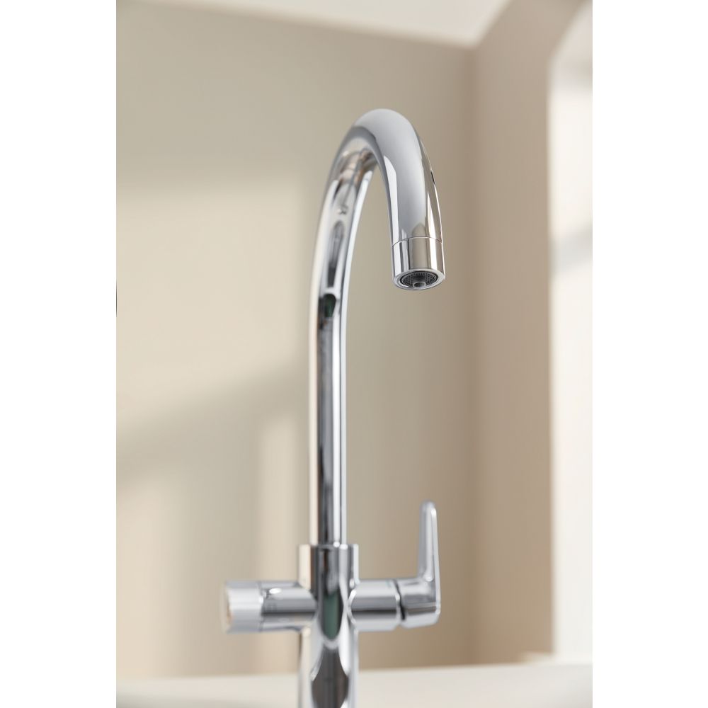 Смеситель для кухонной мойки GROHE Blue Pure BauCurve с функцией фильтрации, без фильтра в комплекте, хром (30580000)
