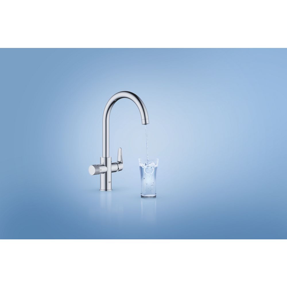 Смеситель для кухонной мойки GROHE Blue Pure BauCurve с функцией фильтрации, без фильтра в комплекте, хром (30580000)