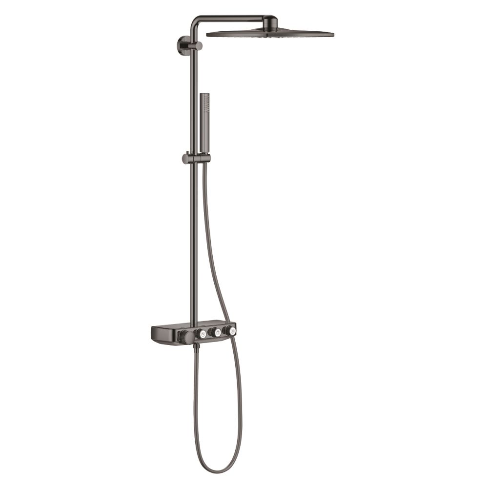 Душевая система с термостатом GROHE Euphoria SmartControl 310 DUO Cube, темный графит глянец (26508A00)