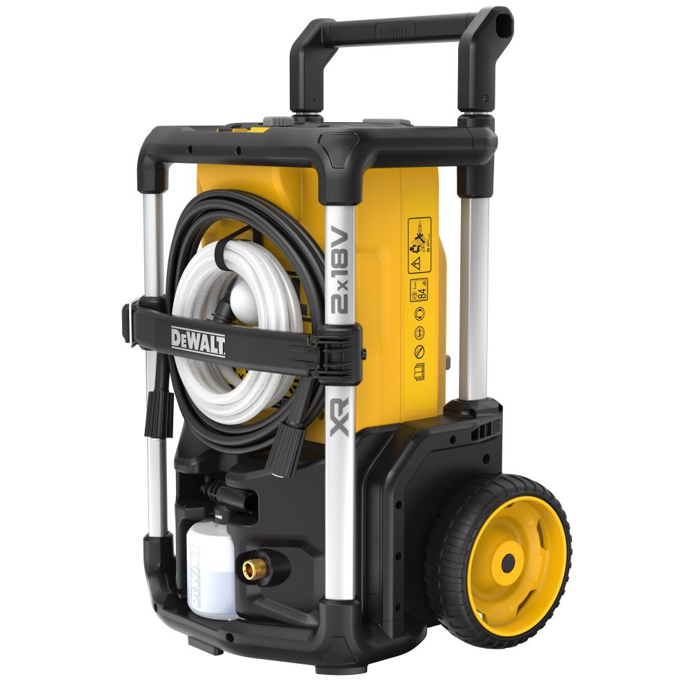 Аккумуляторный набор садовой техники DEWALT, 18 В: мойка высокого давления DCMPW1600 + воздуходувка DCMBL562, с 2 АКБ 5 Ач и ЗУ